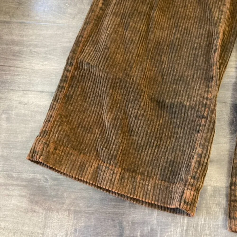 NWT Mundaka Free People Studded Corduroy Jeans Brown Sz 8/L